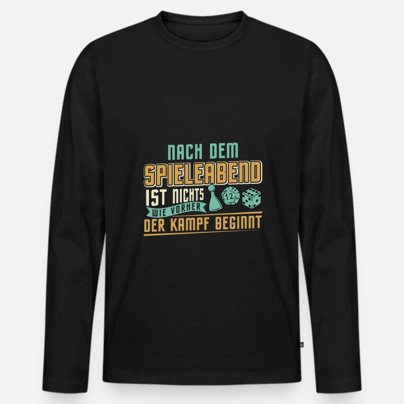 Gesellschaftsspiele Spieleabend Brettspiele - Männer Premium Bio Langarmshirt - Schwarz