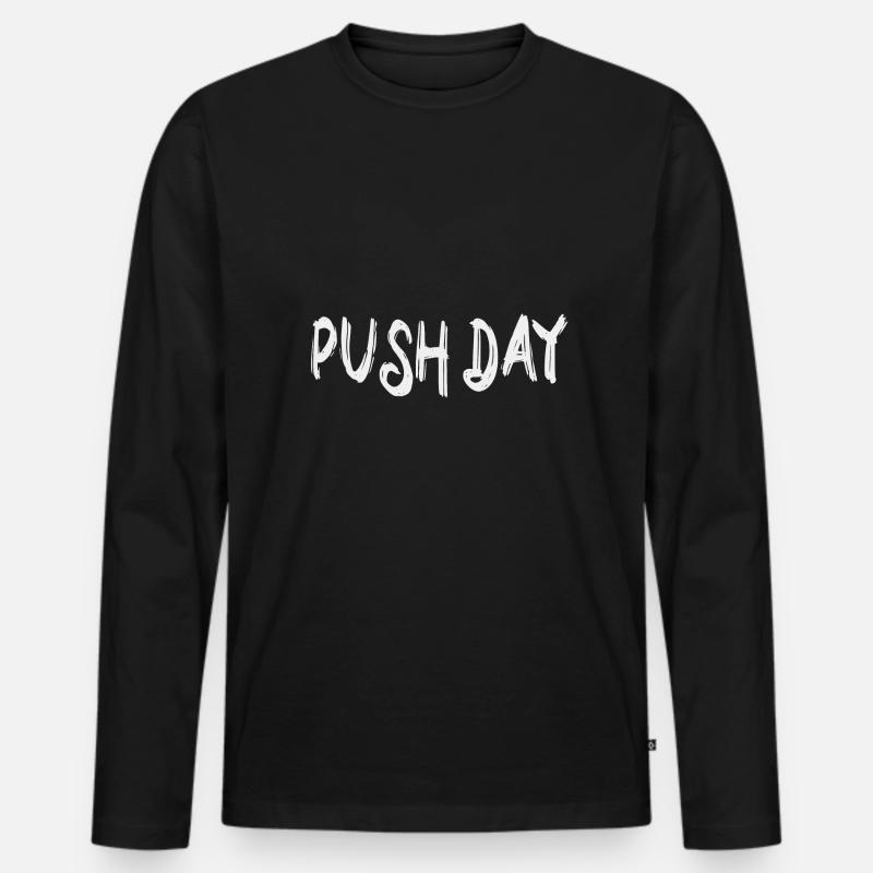 Push day - Männer Premium Bio Langarmshirt - Schwarz