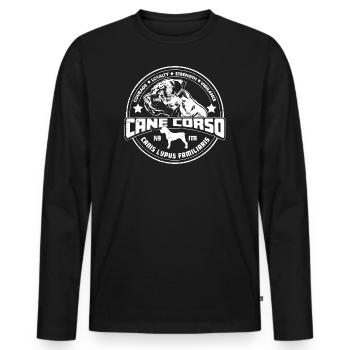 Cane Corso - T-shirt manches longues Premium bio Homme - noir - Devant - Nico (187cm)