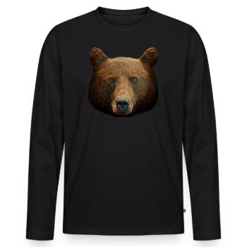 Brown Bear Head Bear Motif for Brown Bears Team or - Men's Premium Organic Long Sleeve Shirt - black - Front - Nico (187cm)