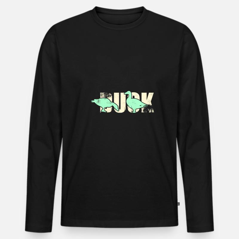 Ente Vogel - Männer Premium Bio Langarmshirt - Schwarz