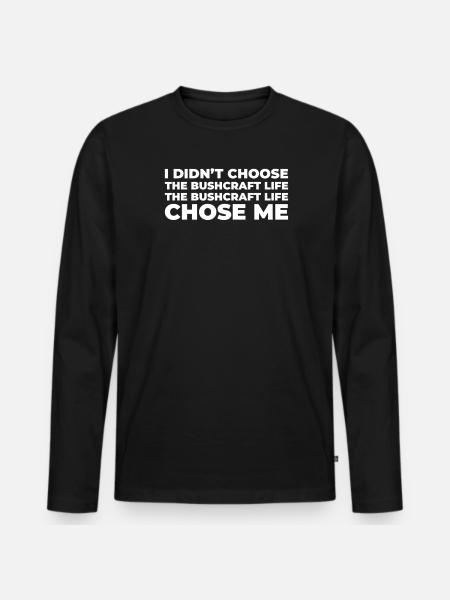 Bushcraft Camping - Men's Premium Organic Long Sleeve Shirt - black