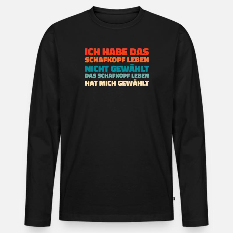 Schafkopf - Männer Premium Bio Langarmshirt - Schwarz