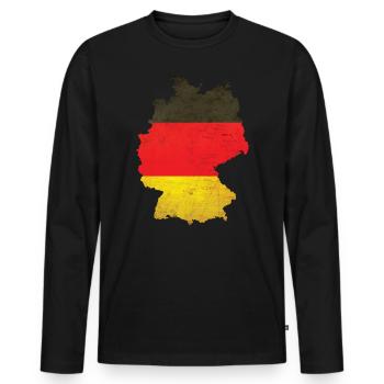 Germany - national border in national flag - Men's Premium Organic Long Sleeve Shirt - black - Front - Nico (187cm)
