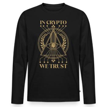 Dans Crypto We Trust Crypto Crypte - T-shirt manches longues Premium bio Homme - noir - Devant - Nico (187cm)