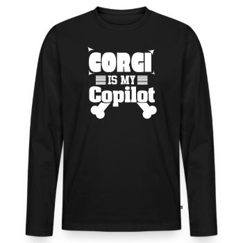 Corgi Ist Meine Copilot Hunderasse Kawai Bones - Männer Premium Bio Langarmshirt - Schwarz - Vorne - Nico (187cm)