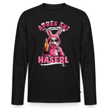 Skiing Official Ski Bunny Party Crew Après Ski - Men's Premium Organic Long Sleeve Shirt - black - Front - Nico (187cm)