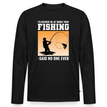 Fiskeri Fisk Elsker Fiskere Sjov Humor - Premium økologisk langærmet T-shirt til mænd - sort - Foran - Nico (187cm)