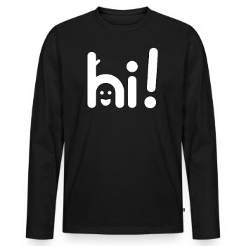 Salut Bonjour - T-shirt manches longues Premium bio Homme - noir - Devant - Nico (187cm)