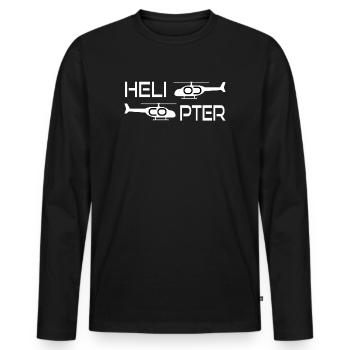 Helicopters and helicopters - Men's Premium Organic Long Sleeve Shirt - black - Front - Nico (187cm)