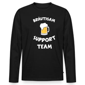 Bräutigam Support Team Junggesellenabschied Heirat - Männer Premium Bio Langarmshirt - Schwarz - Vorne - Nico (187cm)