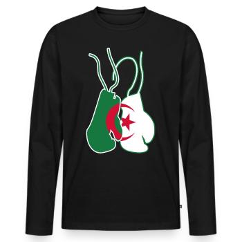 Boxen Algerien Algerischer Boxer - Männer Premium Bio Langarmshirt - Schwarz - Vorne - Nico (187cm)