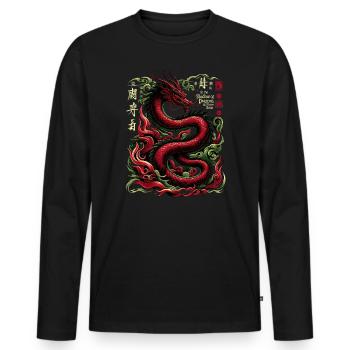 Imperial Dragon: Mythic Majesty - Men's Premium Organic Long Sleeve Shirt - black - Front - Nico (187cm)