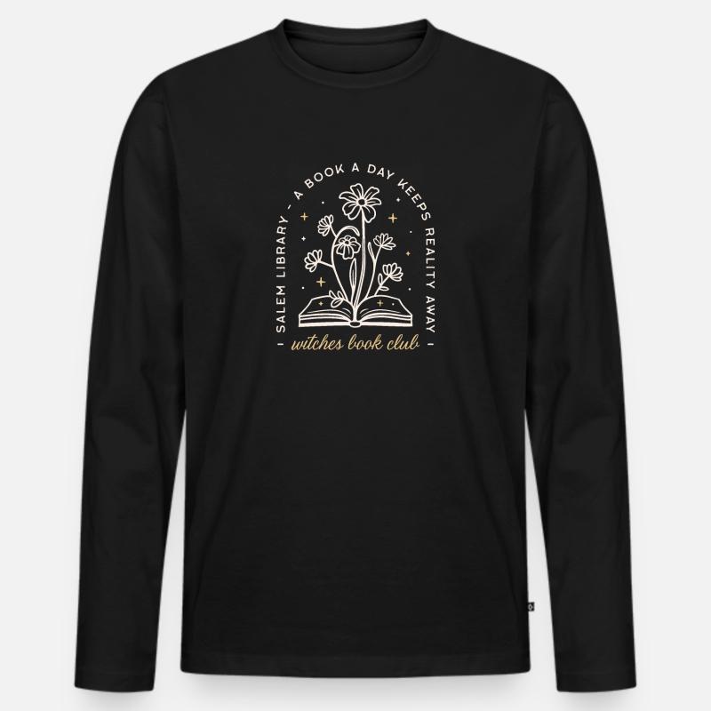 Hexen-Buchclub - Männer Premium Bio Langarmshirt - Schwarz