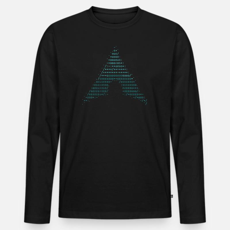 arch linux blau vintage - Männer Premium Bio Langarmshirt - Schwarz