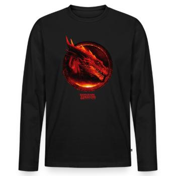 Dungeons & Dragons Red Dragons Head - Men's Premium Organic Long Sleeve Shirt - black - Front - Nico (187cm)