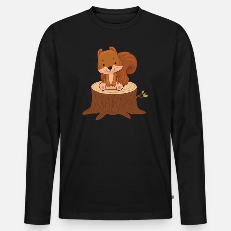 Eichhörnchen - Männer Premium Bio Langarmshirt - Schwarz