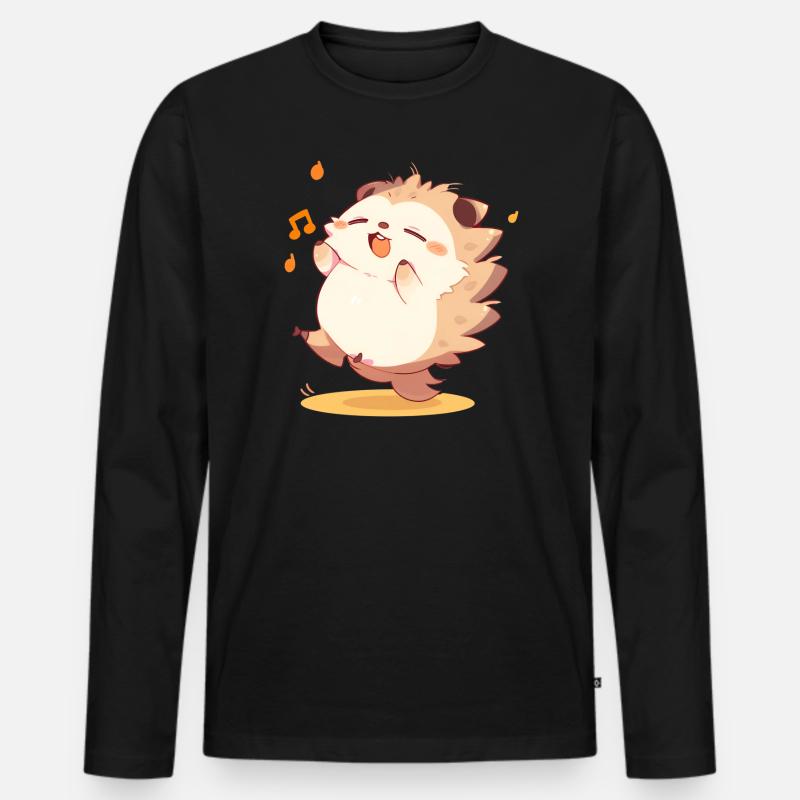 Igel-Tänzer - Männer Premium Bio Langarmshirt - Schwarz
