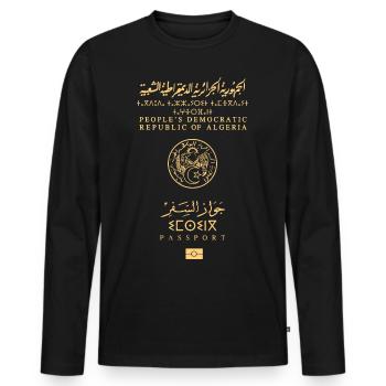 Algerischer Pass - Männer Premium Bio Langarmshirt - Schwarz - Vorne - Nico (187cm)