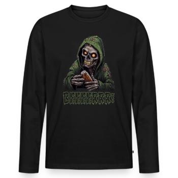 Zombie Halloween Monster Horror Bier Saufen JGA - T-shirt manches longues Premium bio Homme - noir - Devant - Nico (187cm)