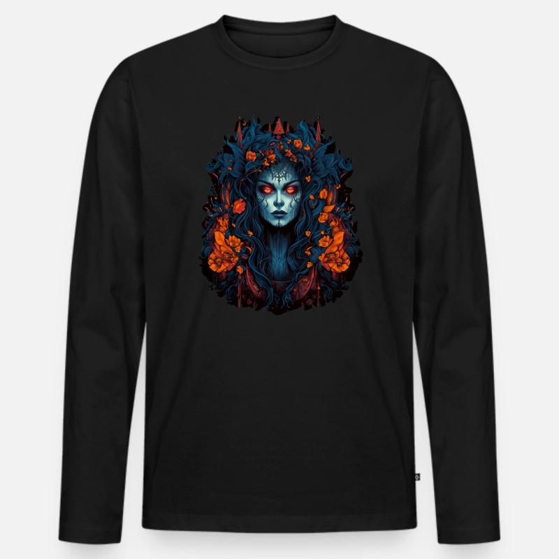 Gothic Vampir Queen - Männer Premium Bio Langarmshirt - Schwarz