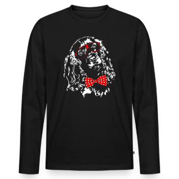 COCKER SPANIEL cadeau de chiens wilsigns garçon mignon - T-shirt manches longues Premium bio Homme - noir - Devant - Nico (187cm)