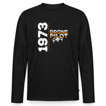 1973 Drohne Drohnen Drone Drohnenpilot Limited - Männer Premium Bio Langarmshirt - Schwarz - Vorne - Nico (187cm)