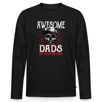 Awesome Dads have Tattoos Beards Father Tattoo Beard - Men's Premium Organic Long Sleeve Shirt - black - Front - Nico (187cm)