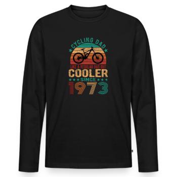 Cycling Dad Like A Regular Dad Cooler Since 1973 - Männer Premium Bio Langarmshirt - Schwarz - Vorne - Nico (187cm)