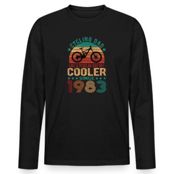 Cycling Dad Like A Regular Dad Cooler Since 1983 - Men's Premium Organic Long Sleeve Shirt - black - Front - Nico (187cm)