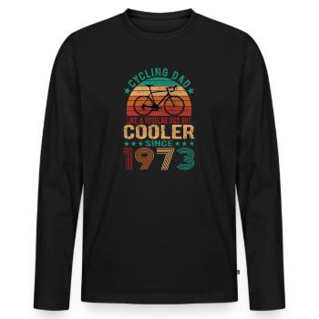 Cycling Dad Like A Regular Dad Cooler Since 1973 - Men's Premium Organic Long Sleeve Shirt - black - Front - Nico (187cm)