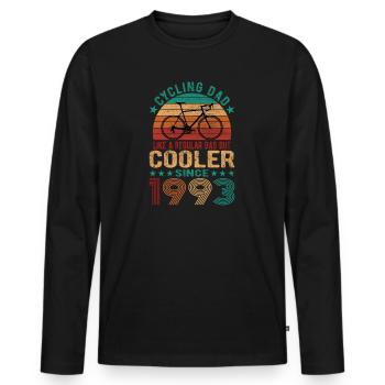 Cycling Dad Like A Regular Dad Cooler Since 1993 - Men's Premium Organic Long Sleeve Shirt - black - Front - Nico (187cm)