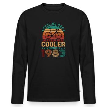 Cycling Dad Like A Regular Dad Cooler depuis 1983 - T-shirt manches longues Premium bio Homme - noir - Devant - Nico (187cm)