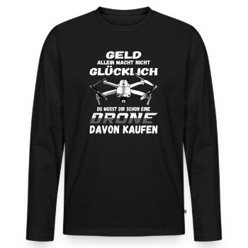 Drohnenpilot Whoop Copter FPV UAS Pilot Drone - Männer Premium Bio Langarmshirt - Schwarz - Vorne - Nico (187cm)