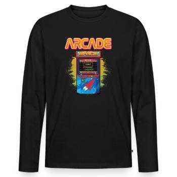 Arcade Machine Player Video Game Games Streamer - Men's Premium Organic Long Sleeve Shirt - black - Front - Nico (187cm)