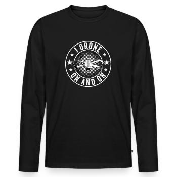 Drohnen Pilot Drohne Whoop Copter FPV Pilot Drone - T-shirt manches longues Premium bio Homme - noir - Devant - Nico (187cm)