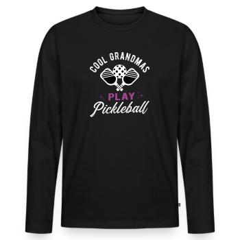 Pickle Ball Pickleball - T-shirt manches longues Premium bio Homme - noir - Devant - Nico (187cm)