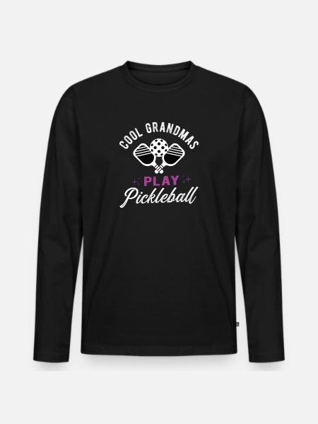 Pickle Ball Pickleball - Men's Premium Organic Long Sleeve Shirt - black