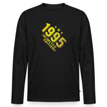 1995 drôle drôle anniversaire cadeau 30e anniversaire - T-shirt manches longues Premium bio Homme - noir - Devant - Nico (187cm)