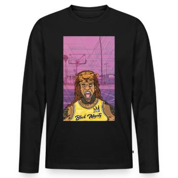 BLACK LION KING - T-shirt manches longues Premium bio Homme - noir - Devant - Nico (187cm)