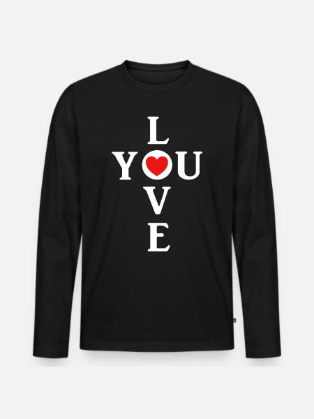 Love you Love you - Men's Premium Organic Long Sleeve Shirt - black