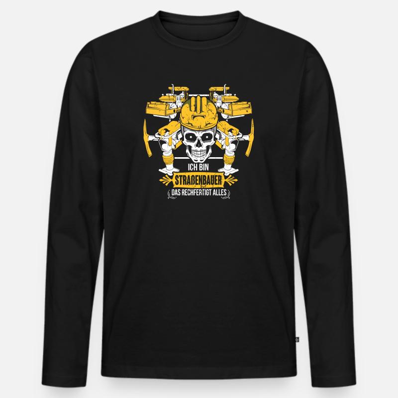 Straßenbau Straßenbauer Asphaltbauer Geschenk Alle - Männer Premium Bio Langarmshirt - Schwarz