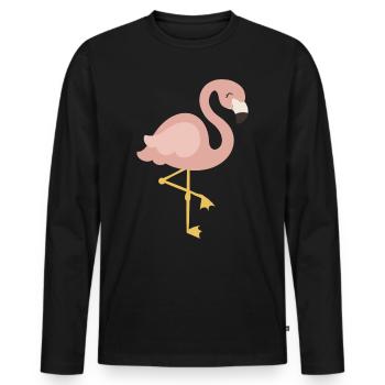 Flamingo Symbole - T-shirt manches longues Premium bio Homme - noir - Devant - Nico (187cm)