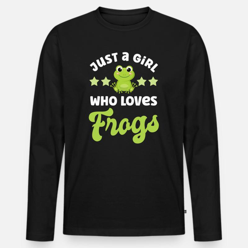 Frosch Frösche - Männer Premium Bio Langarmshirt - Schwarz