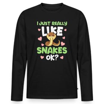 Serpents serpents - T-shirt manches longues Premium bio Homme - noir - Devant - Nico (187cm)