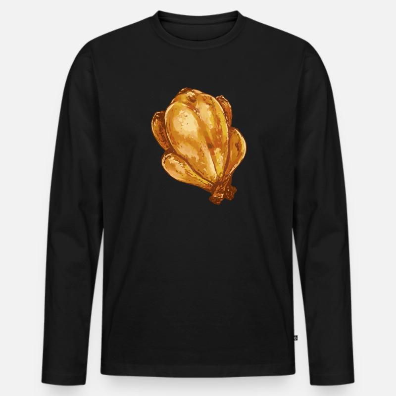 Grillhähnchen und Broiler - Männer Premium Bio Langarmshirt - Schwarz