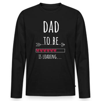 Papa sera Papa Père Cadeau d’annonce - T-shirt manches longues Premium bio Homme - noir - Devant - Nico (187cm)