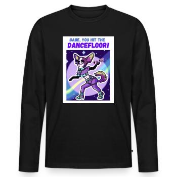 Chihuahua Babe, tu frappes le Dancefloor - T-shirt manches longues Premium bio Homme - noir - Devant - Nico (187cm)