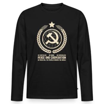 Communist internationalism - Men's Premium Organic Long Sleeve Shirt - black - Front - Nico (187cm)