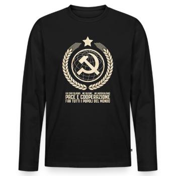 Communist Internationalism - Men's Premium Organic Long Sleeve Shirt - black - Front - Nico (187cm)